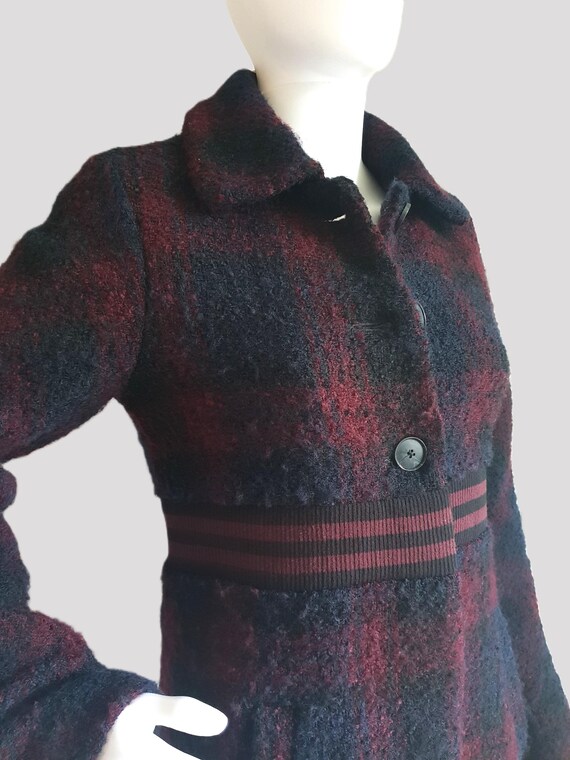 Desigual Wollmantel Vintage Karierter Mantel Karierte Jacke Damen