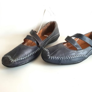 Laura Milani Gray Blue Leather Shoes Women Pumps Size EUR 38 / US 7.5 / UK 5  / Made in Italy
