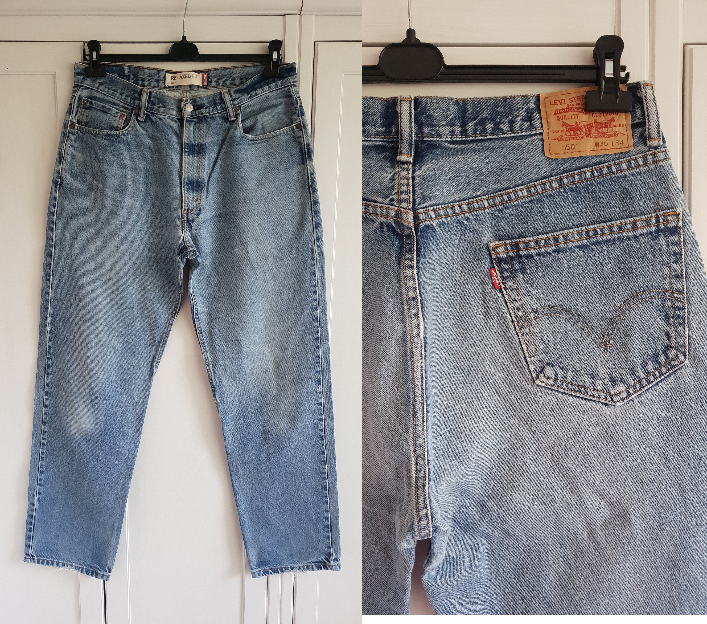 Levis 550 Jeans Blue Denim High Waist Size W36 L34 36 X 34 | Etsy Australia