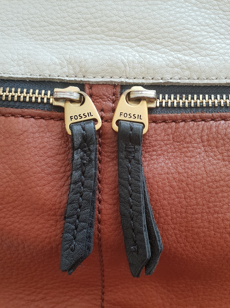 Fossil Crossbody Bag Vintage Women Girl Brown Beige Fossil Bag Etsy