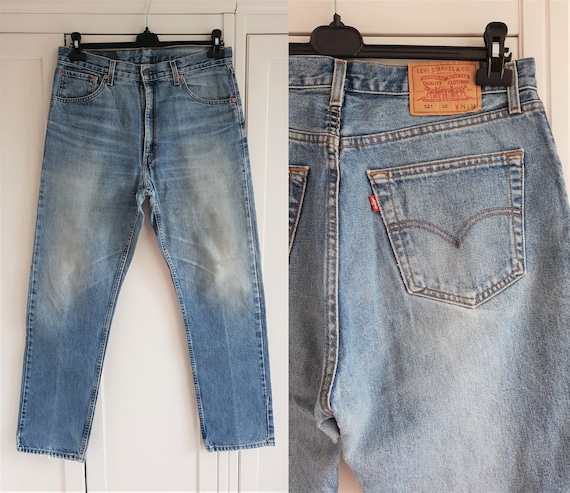 Levis 521 Jeans Blue Vintage Levi's Jeans Maat W35 W36 L32 | Etsy België