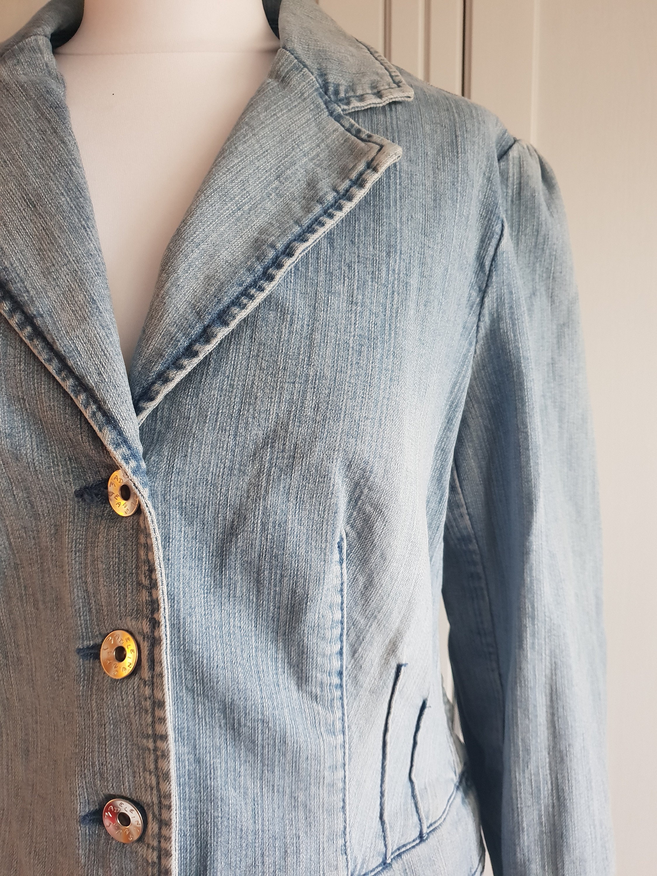 Vintage Jeans Jacket by Madeleine Blue Denim Blazer Silver - Etsy