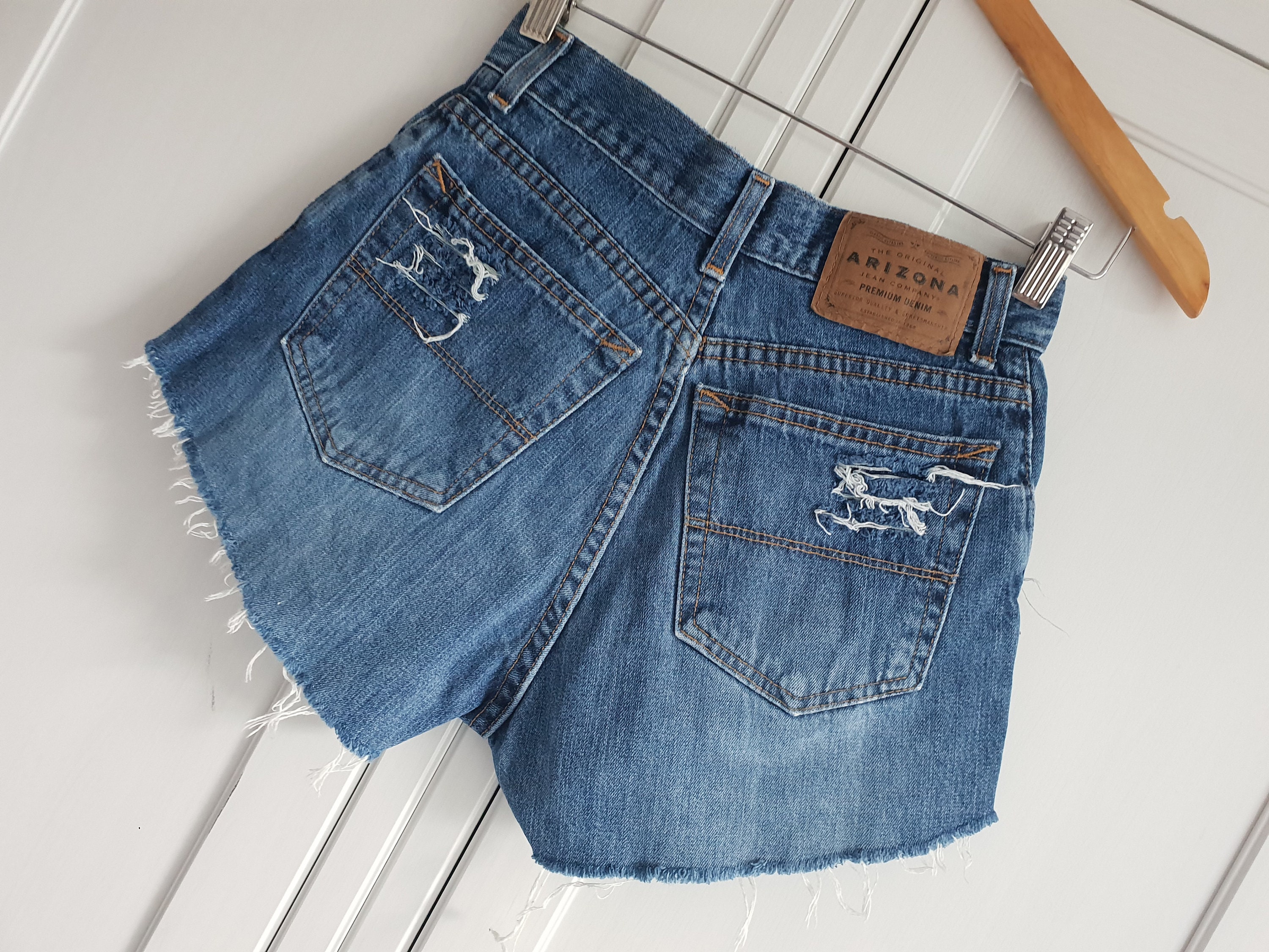 Arizona Jeans Shorts Blue Denim High Waisted Women Size XXS / XS / W25  Grunge Rock N Roll Summer Look - Etsy Hong Kong