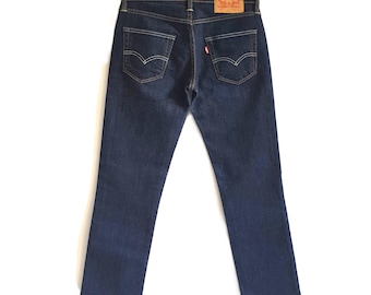 Levis 511 jeans donkerblauw denim vintage dames Levi's jeansbroek maat W28 L30
