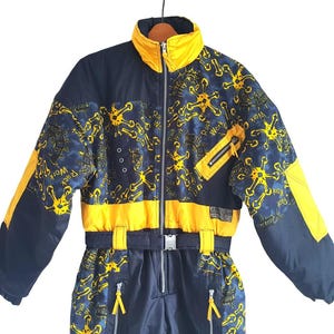 Vintage Ski Suit Winter Overalls Ski Jumpsuit Energy Positive Size 176 S / M