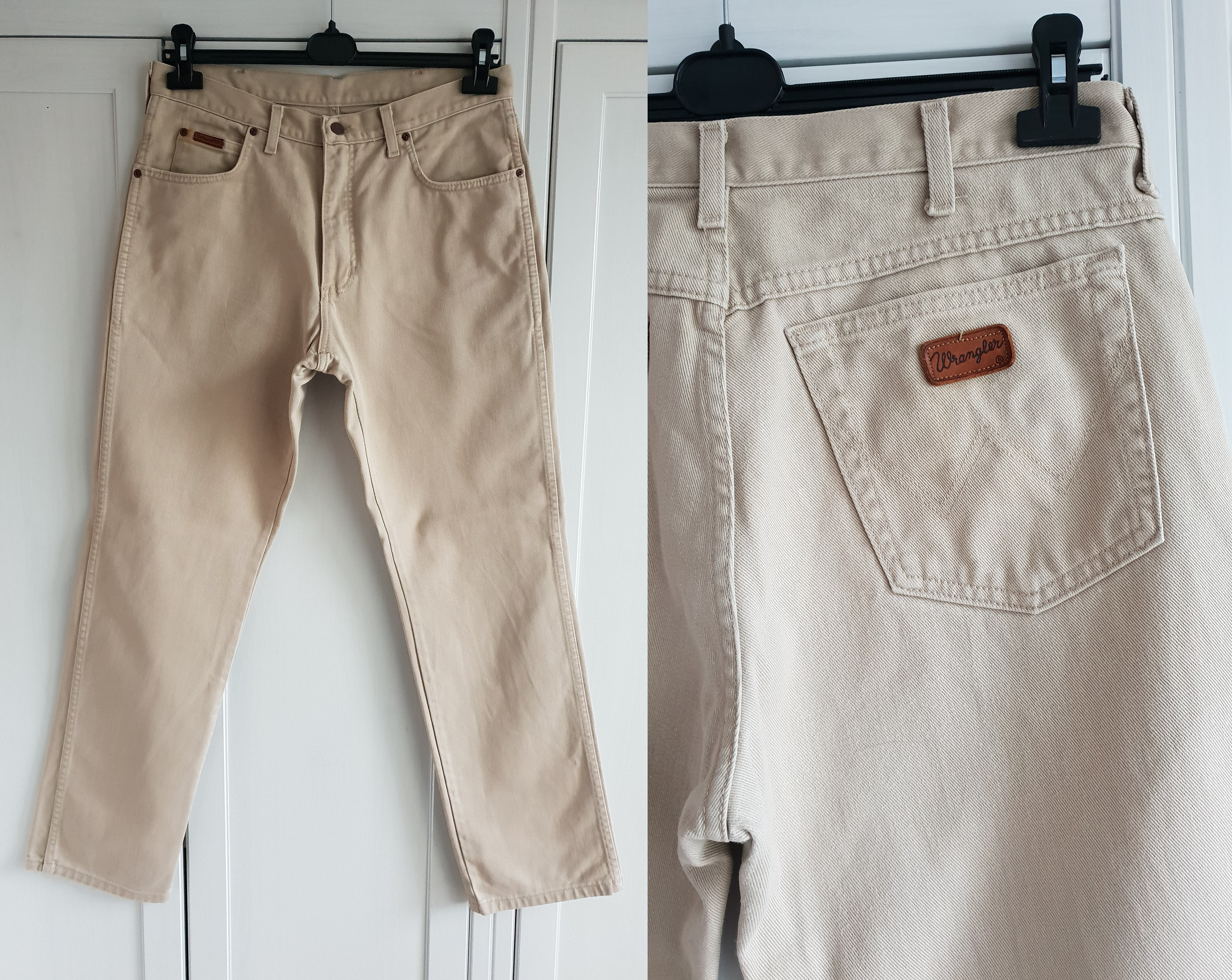 Vintage Wrangler Jeans Beige Denim High Waist Men Women - Etsy