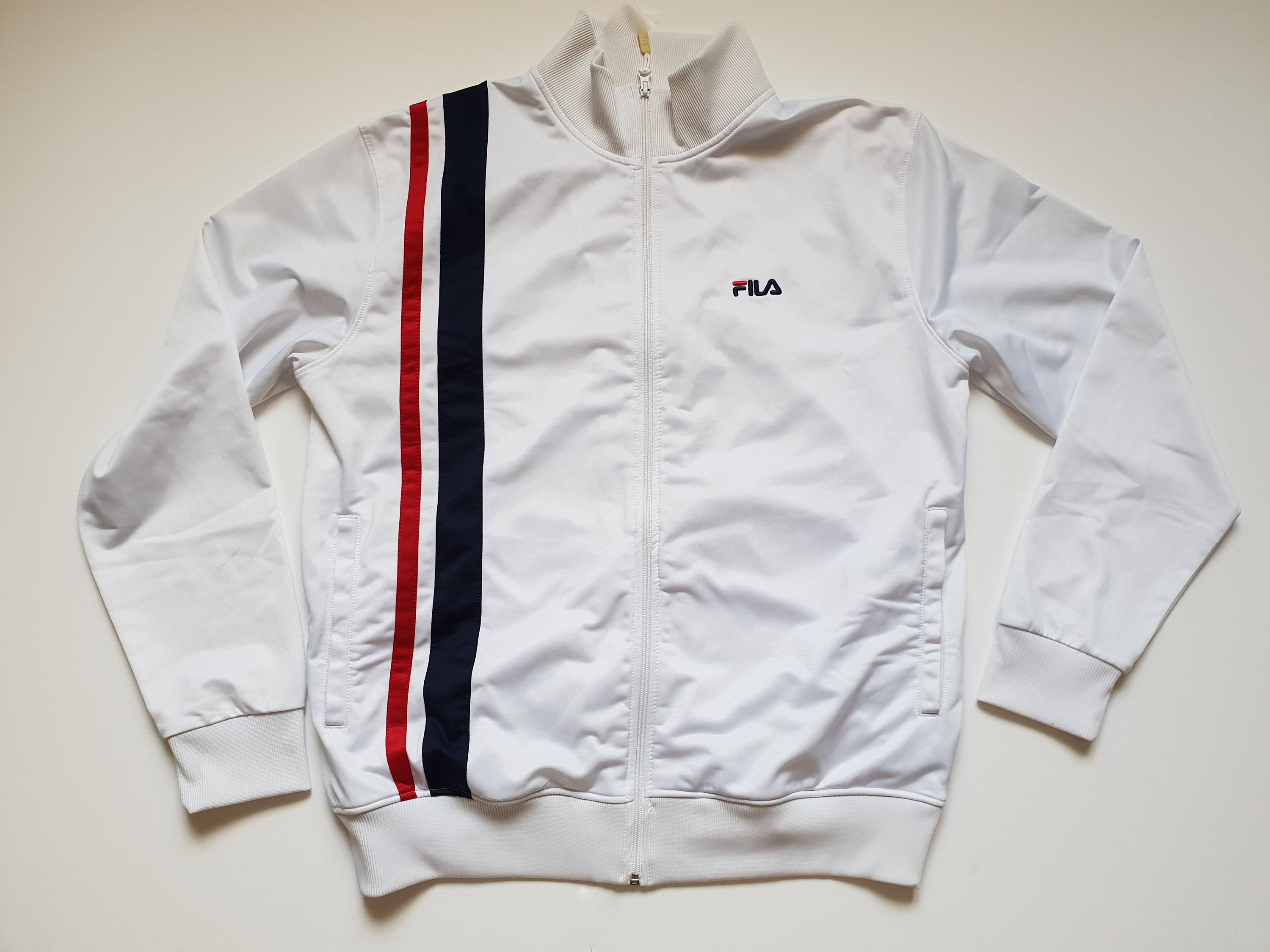 90s Fila Jacket Men Women White Red 