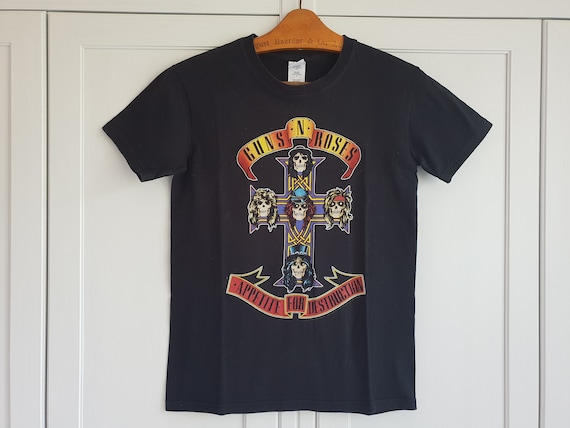 Guns N Roses T Shirt Appetite For Destruction Vintage Black Etsy