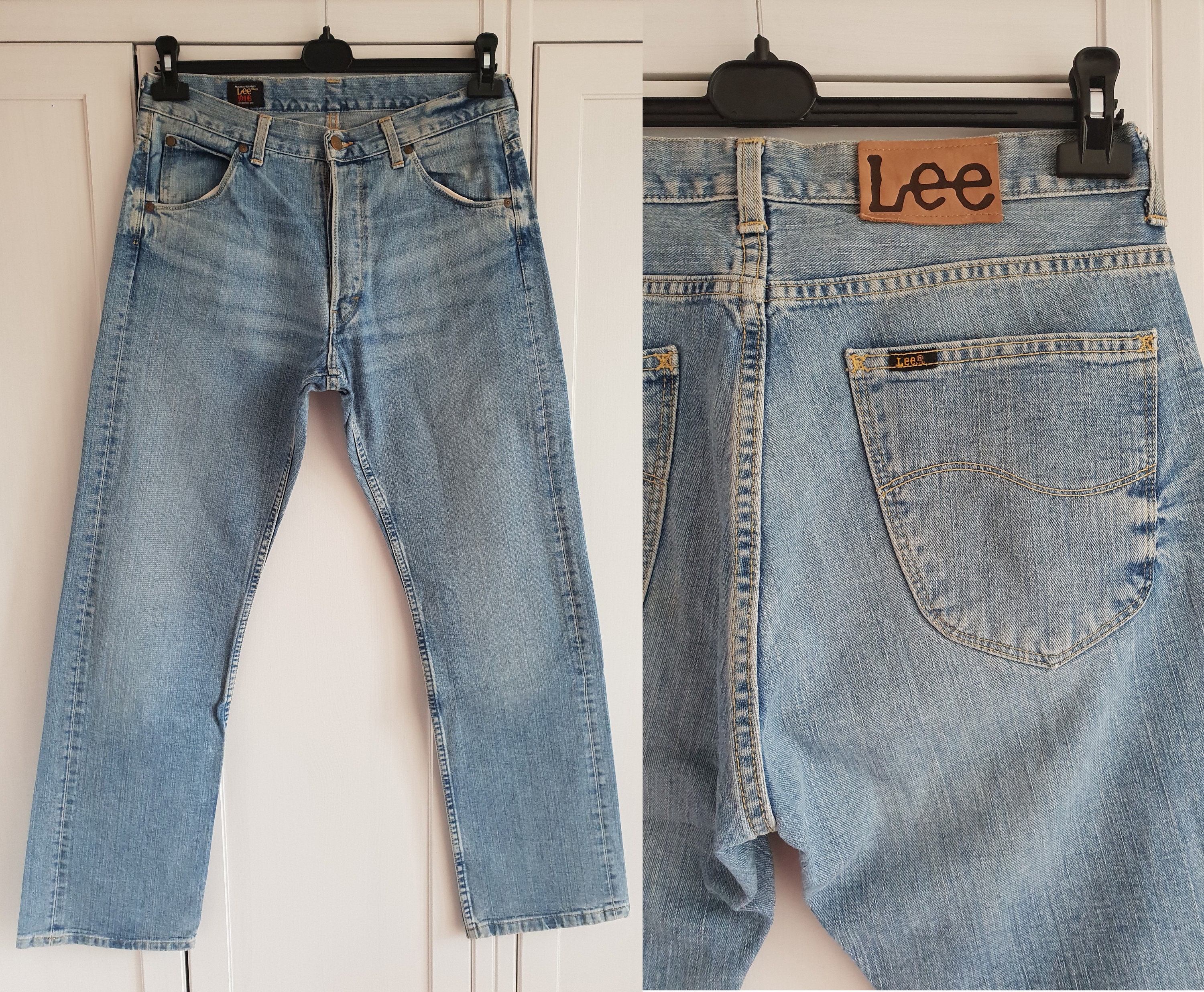 Vintage Lee Jeans Blue Denim High Waist Oldschool Men Women Jeans