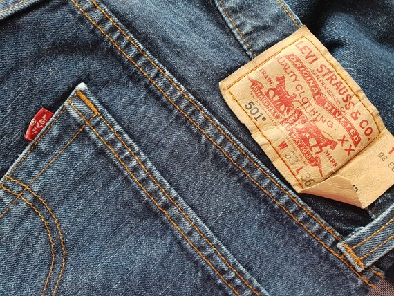 Levis 501 Jeans Cintura Alta Vintage Azul Hombres Levi's | Etsy España