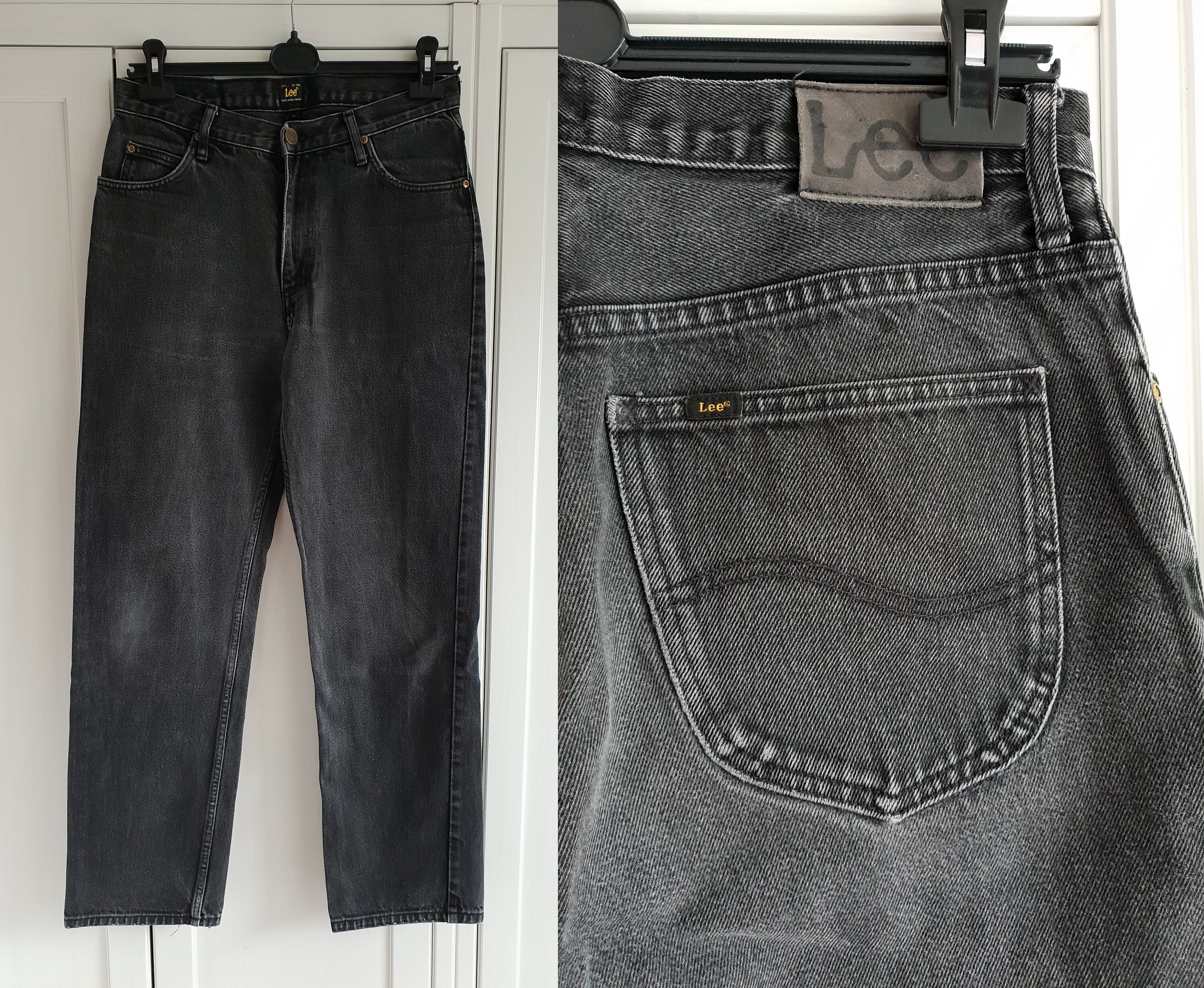 Vintage Lee Jeans Black Denim Oldschool 