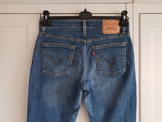 Vintage Levis 750 Jeans Blue Denim Bell Bottom Zi… - image 5