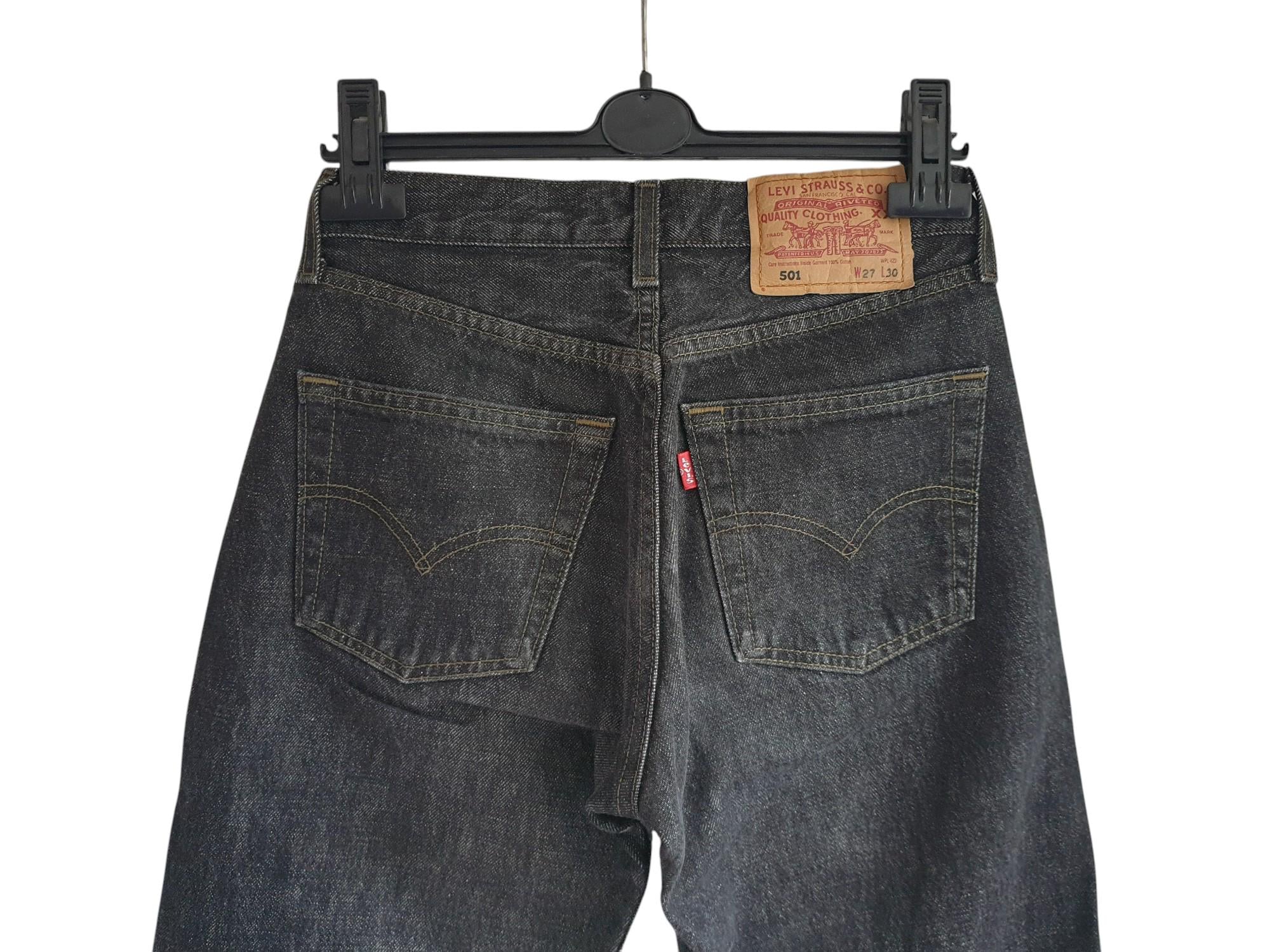 90s Levi's 501 Jeans: High Waist Black Denim, W26 L30 - Etsy Canada