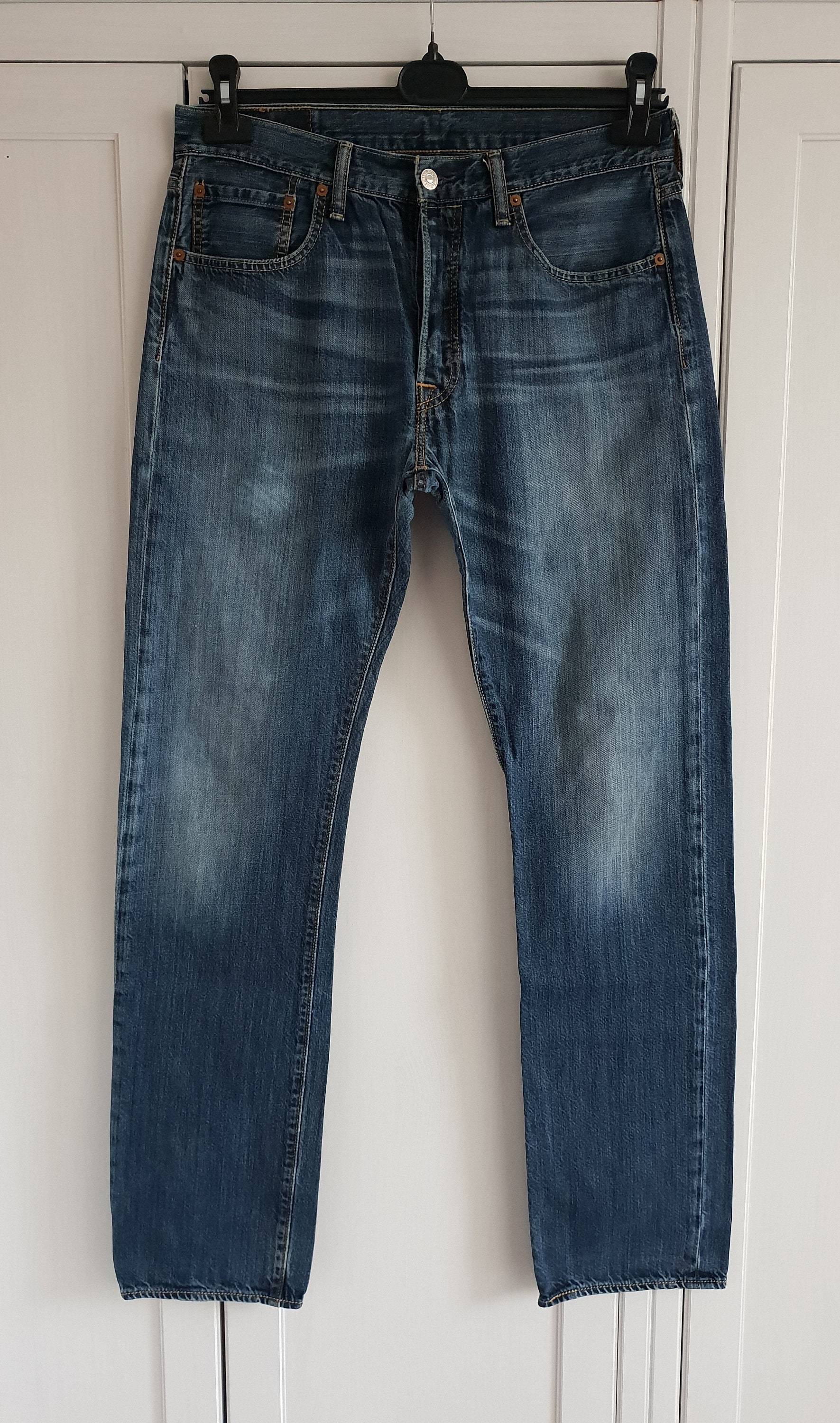 Levi's 501 Jeans Blue Denim Size W32 L34 32 X 34 Men Women - Etsy Levi's 501 Jeans Blue Denim Size W32 L34 32 X 34 Men Women - Etsy