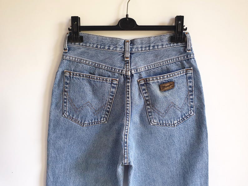 90-tals vintage Wrangler-jeans blå denimjeans med hög midja herr damer storlek W28 L32 bild 3