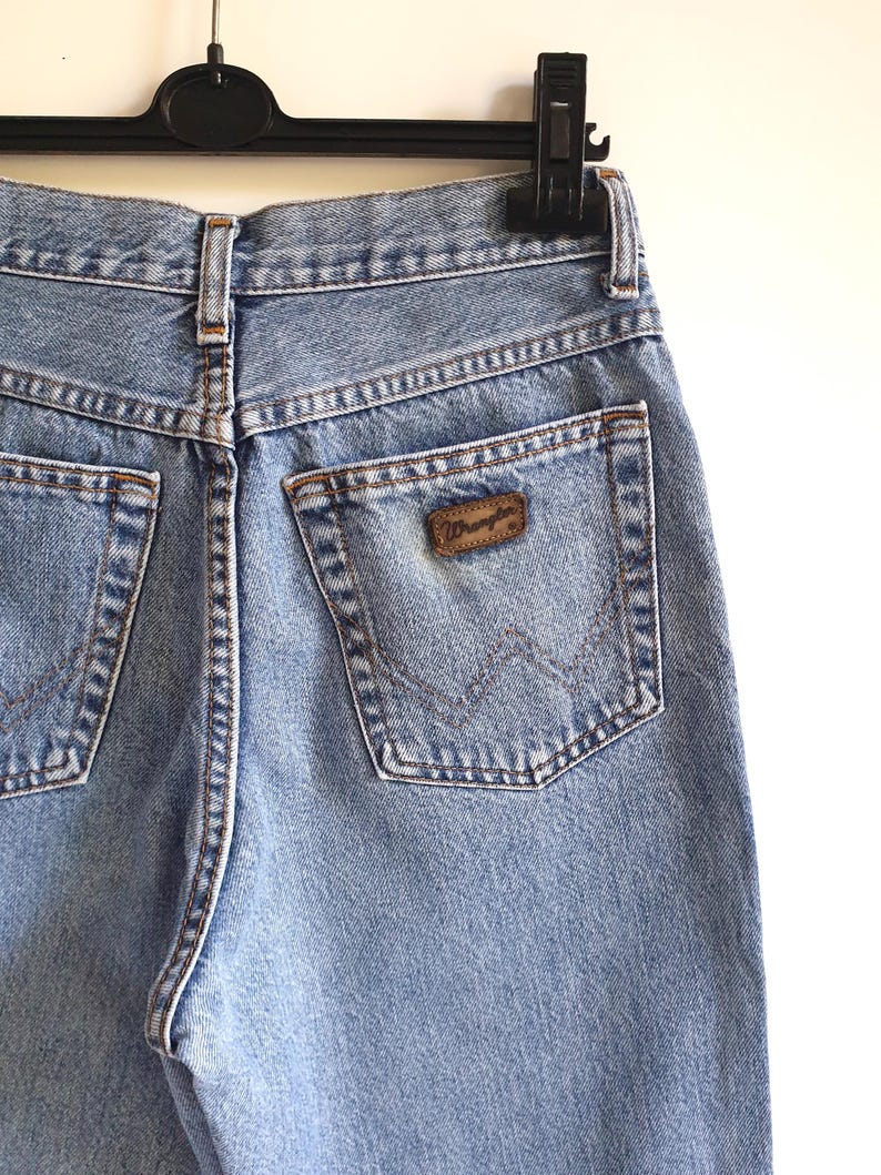 90-tals vintage Wrangler-jeans blå denimjeans med hög midja herr damer storlek W28 L32 bild 6