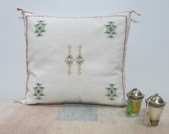 big vintage Moroccan cushion Handmade Berber Kilimvintage pillow unstuffed 44*25