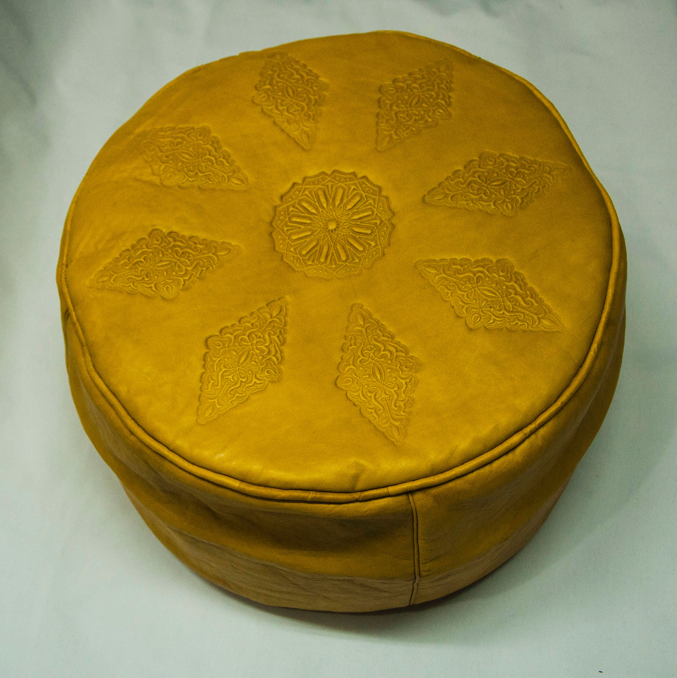 20 OFF Moroccan pouf Ottoman leather pouf Natural leather Etsy