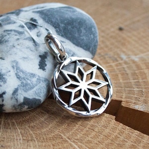 Pagan Slavic Alatyr Pendant Necklace Sterling Silver 925 Nordic Star Ancient powerful amulet Viking jewelry Medieval pendant Norse symbol