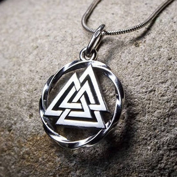 Valknut Necklace 925 Sterling Silver Viking Pendant