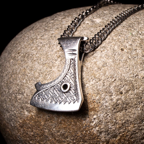 Nordic Viking Ax of Perun 925 Sterling Silver Warrior Pendant Thors Hammer Necklace for Men Women Norse Slavic Celtic Jewelry with meaning