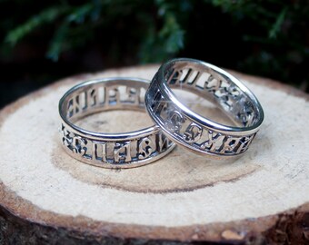 Russian Lord Prayer Sterling Silver Ring V2 Big