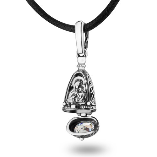 Prayer Box Necklace Sterling Silver Locket Virgin Mary and Etsy