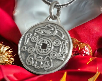 Magic Chinese Lucky Сoin Pendant Necklace - 925 Sterling Silver - Money amulet - Talisman for Attracting Wealth - Feng Shui Gift for Money