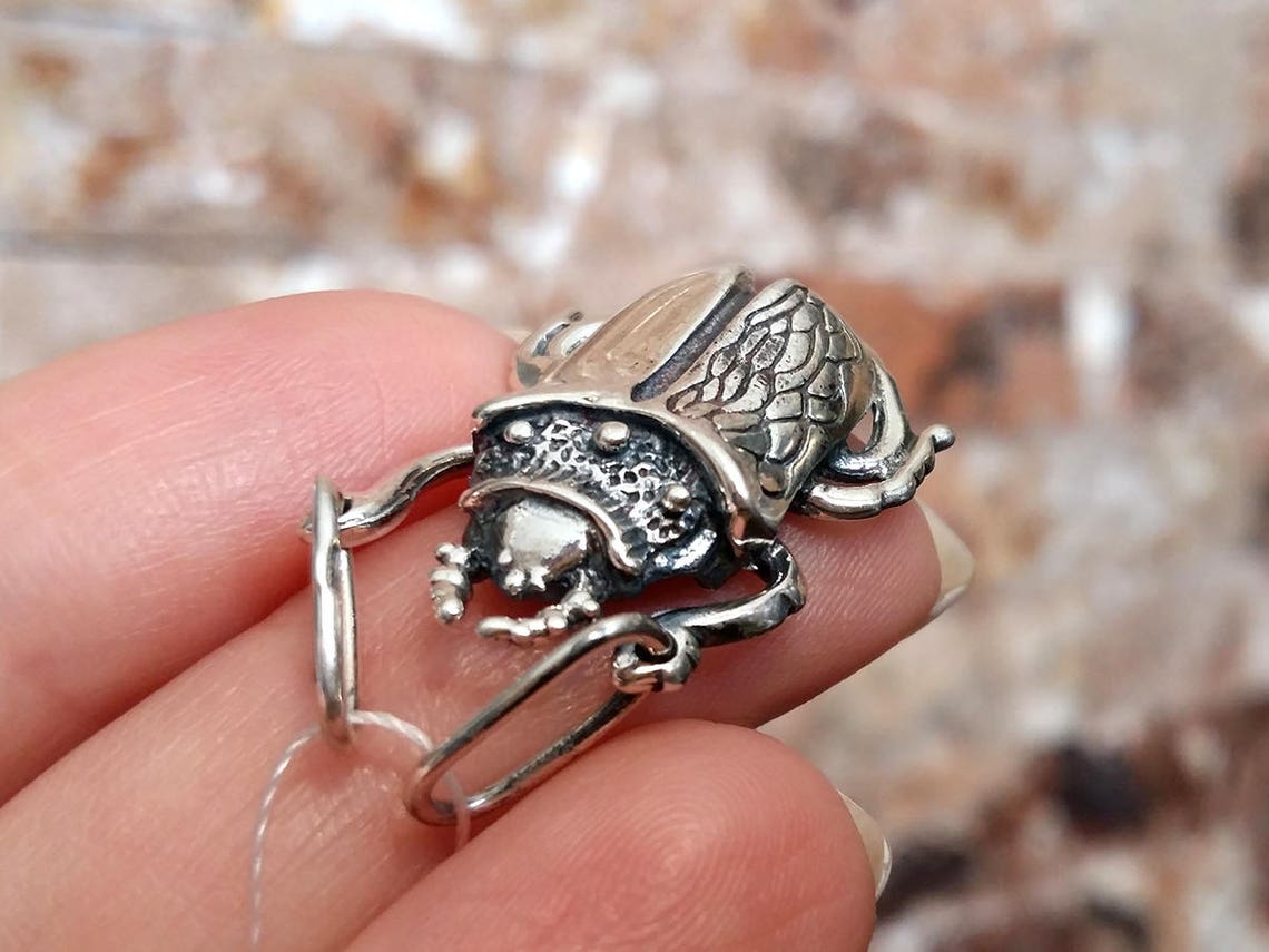 Skarabäus Silber Anhänger Ägyptischer Käfer Käfer Skarabäus | Etsy
