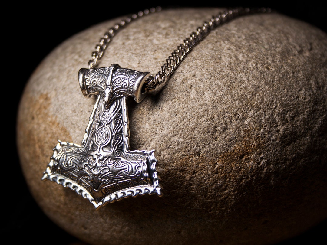 Hammer of Thor Sterling Silver Necklace Thors Hammer Pendant Etsy