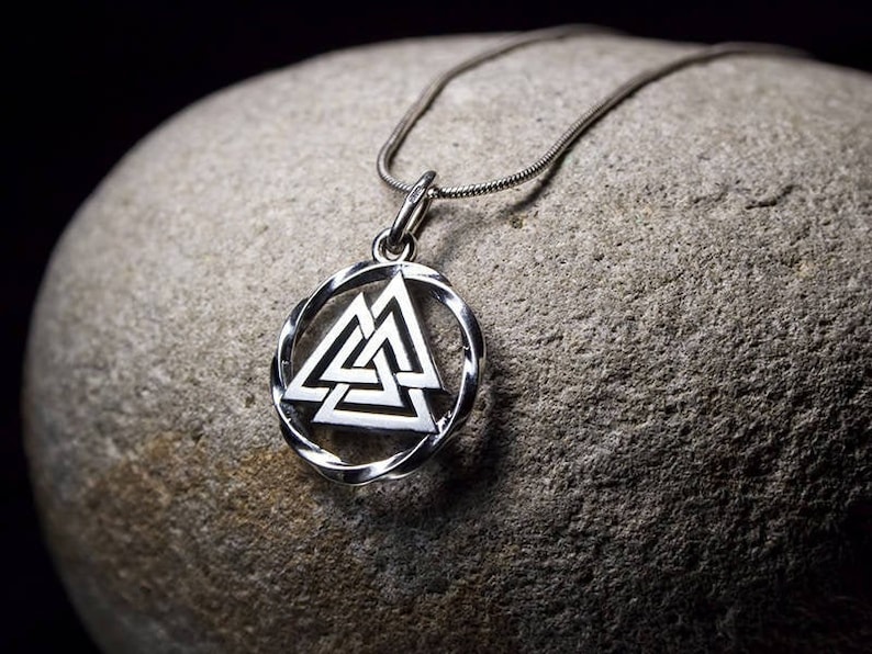 Valknut Necklace 925 Sterling Silver Viking Pendant Etsy