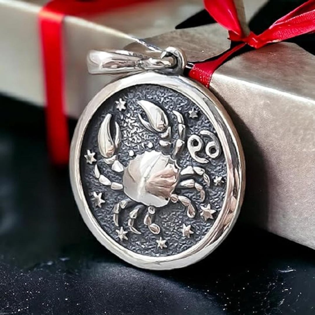 Cancer Necklace Zodiac Pendant Necklace/ 925 Sterling Silver /horoscope ...