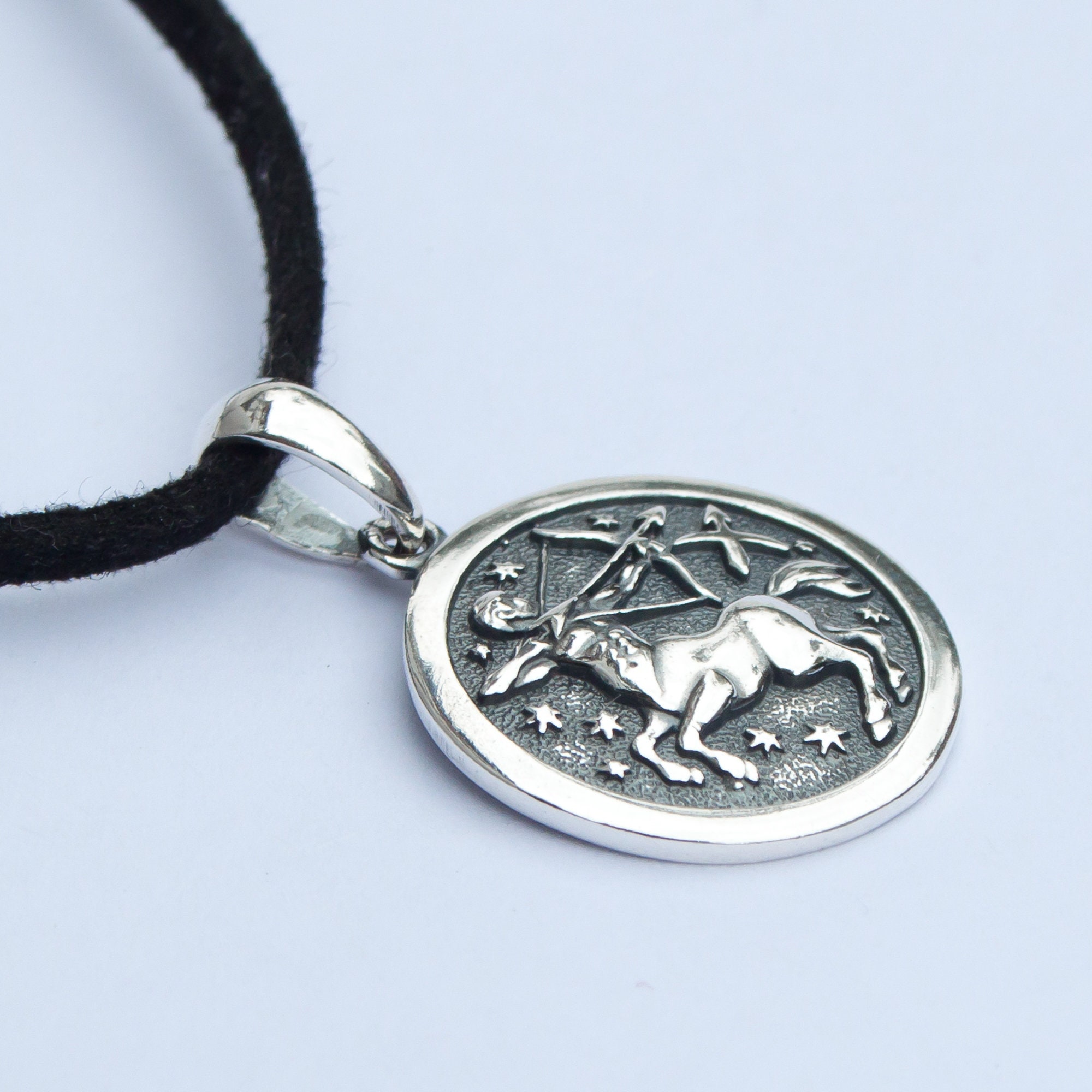 Zodiac Pendant Necklace 925 Sterling Silver Etsy