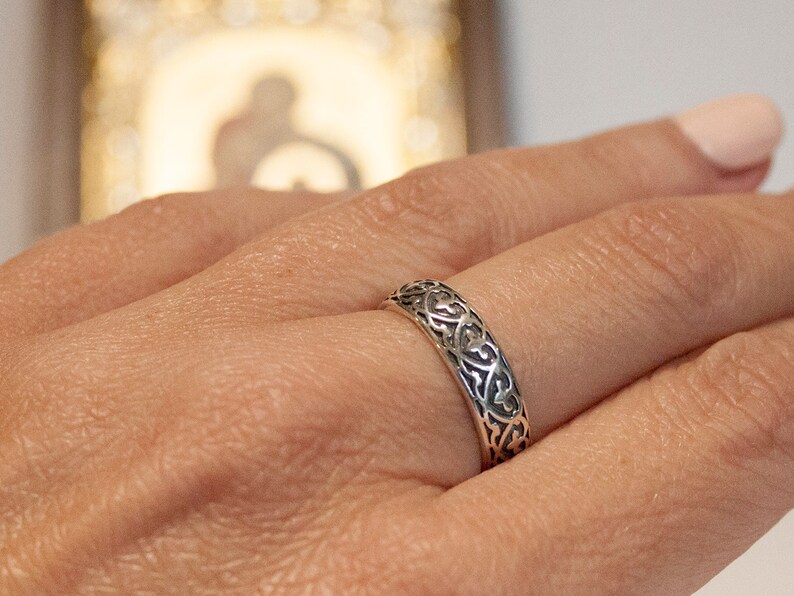 Russian Orthodox Christian Sterling Silver Wedding Band Ring Etsy