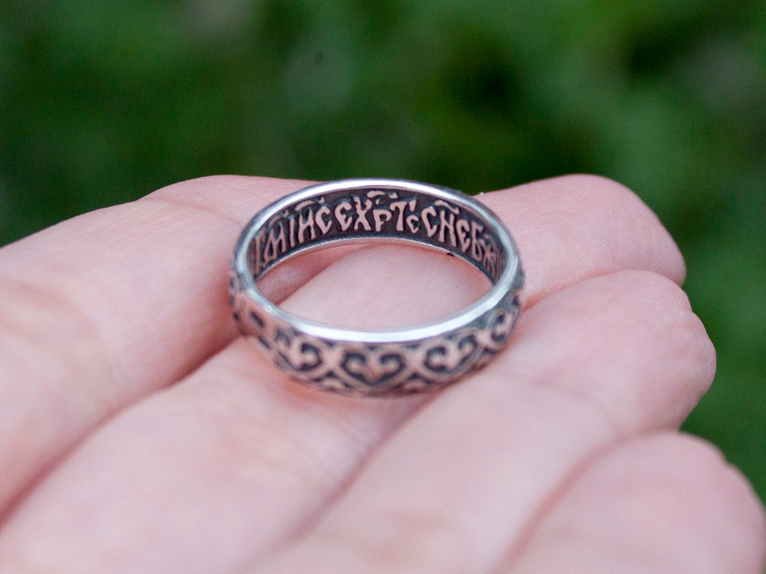 Russian Orthodox Christian Sterling Silver Wedding Band Ring Etsy