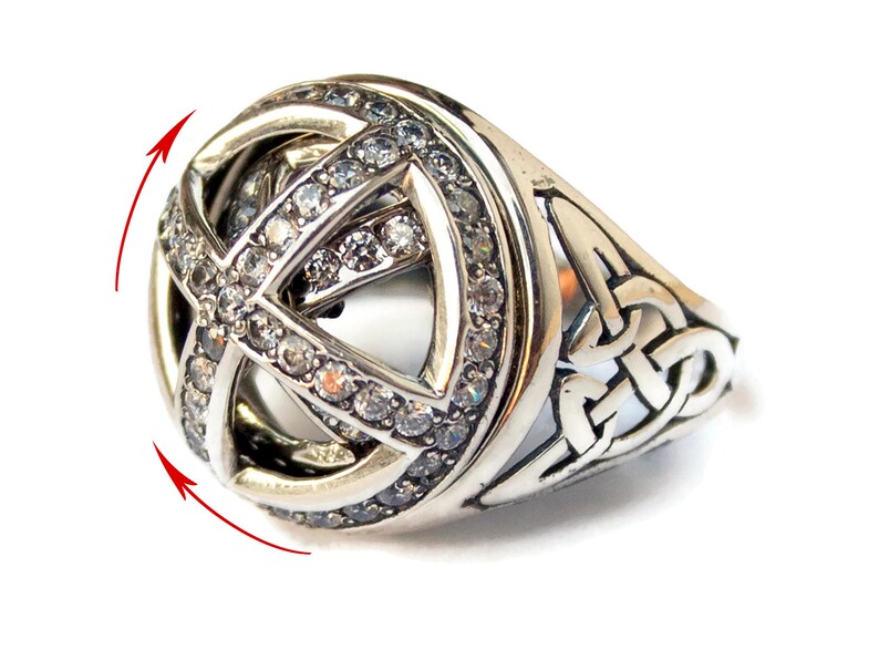 Nordic Viking En Acier Inoxydable Ours Noeud amulette anneau Celtic Knot Ring
