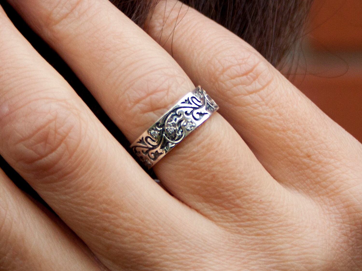 Christian Wedding Band Ring with Prayer 925 Sterling Silver Etsy