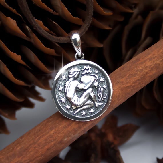 Aquarius Necklace Zodiac Pendant Necklace 925 Sterling Silver
