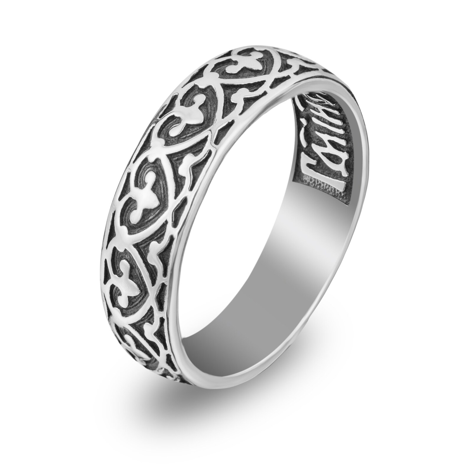 Russian Orthodox Christian Sterling Silver Wedding Band Ring Etsy