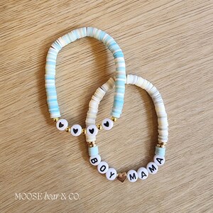 Boy Mama Bracelet Set, Boy Mama Gift Ideas, Baby Boy Baby Shower Gift, Boy Mama Mother's Day Gift Idea, New Boy Mom Gift