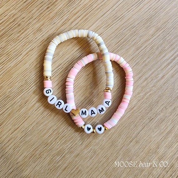 Girl Mama Bracelet Set, Girl Mama Gift Ideas, Baby Girl Baby Shower Gift, Girl Mama Mother's Day Gift Idea, New Girl Mom Gift