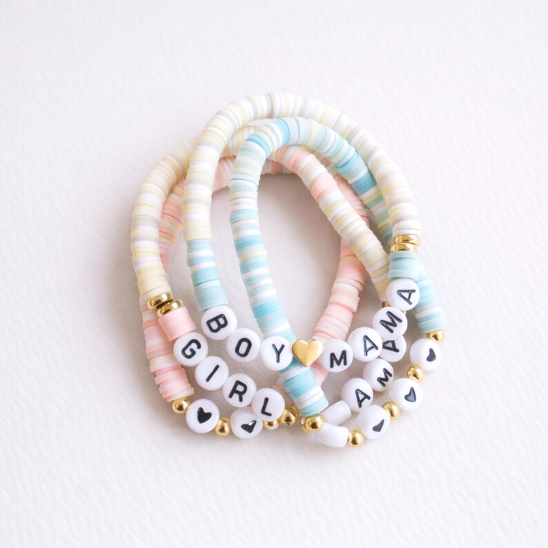 Girl Mama Bracelet Set, Girl Mama Gift Ideas, Baby Girl Baby Shower Gift, Girl Mama Mother's Day Gift Idea, New Girl Mom Gift imagem 5
