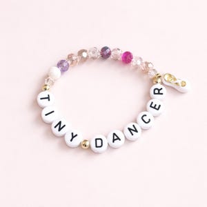 Tiny Dancer Bracelet, Dance Gift for Girls, Ballet Bracelet, Kids Dance Jewelry, Recital Gift, Dance Team Gift, Ballet Slipper Bracelet