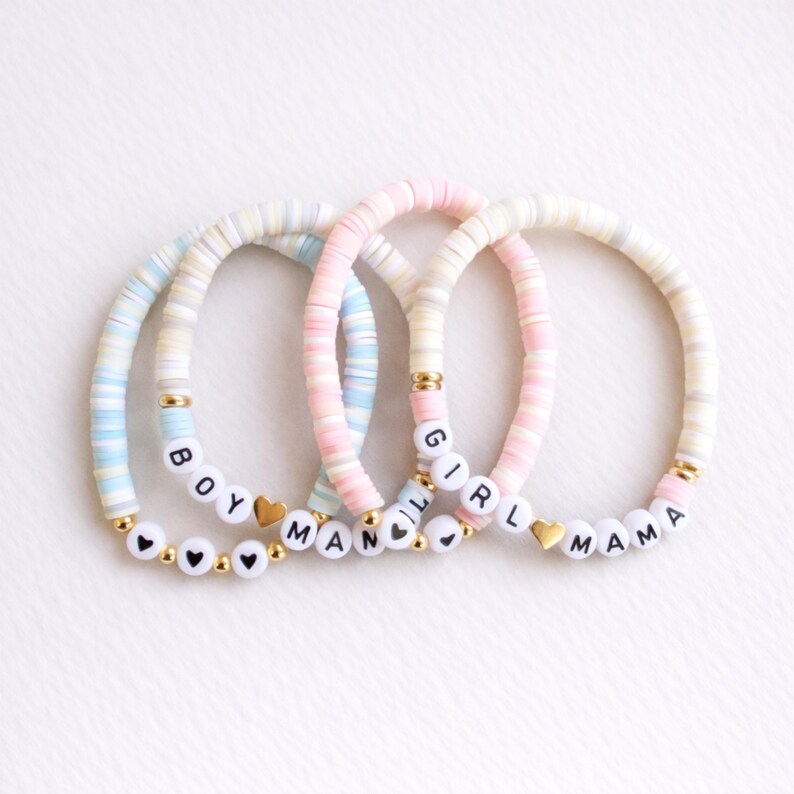 Girl Mama Bracelet Set, Girl Mama Gift Ideas, Baby Girl Baby Shower Gift, Girl Mama Mother's Day Gift Idea, New Girl Mom Gift imagem 6