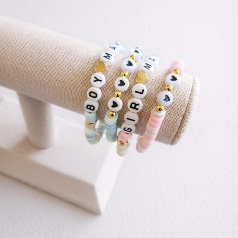 Girl Mama Bracelet Set, Girl Mama Gift Ideas, Baby Girl Baby Shower Gift, Girl Mama Mother's Day Gift Idea, New Girl Mom Gift imagem 4