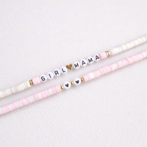 Girl Mama Bracelet Set, Girl Mama Gift Ideas, Baby Girl Baby Shower Gift, Girl Mama Mother's Day Gift Idea, New Girl Mom Gift imagem 3