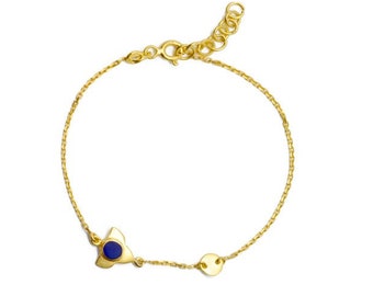 Lapis Lazuli Vermeil Bracelet Handmade by Artisans using best quality lapis lazuli earth minded from Afghanistan