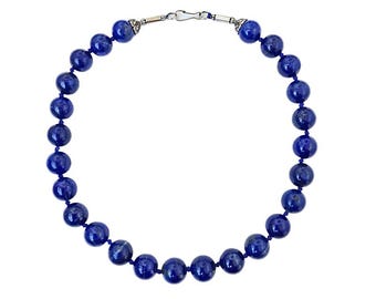 Lapis Lazuli Beaded Necklace: Beaded Gemstone Jewelry