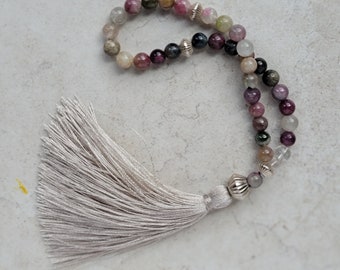 Tourmaline Gemstone Handmade Prayer Beads in Silver / Tesbih, Misbaha, Sibha, Tasbeeh