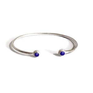 Sterling Silver Cuff: Lapis Lazuli or Turquoise Gemstone